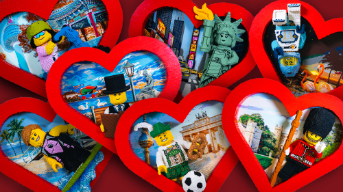 Die ikonischen LEGO Herzen zum Auftakt des globalen LEGO Festivals gibt es an sieben Standorten weltweit - jedes mit einem eigenen, einzigartigen Thema, das den jeweiligen Standort widerspiegelt: LEGOLAND Billund, LEGOLAND California, LEGOLAND Deutschland, LEGOLAND Florida, LEGOLAND Korea, LEGOLAND New York und LEGOLAND Windsor.